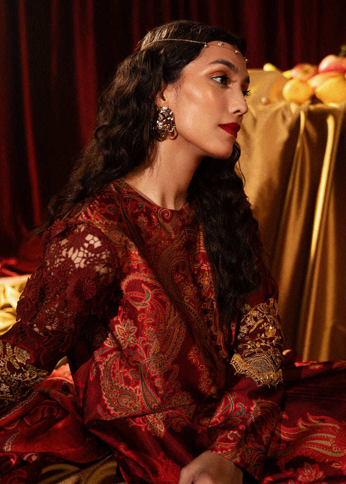 Roohi Silk Embroidered Unstitched 3pcs
