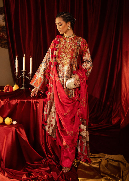 Roohi Silk Embroidered Unstitched 3pcs