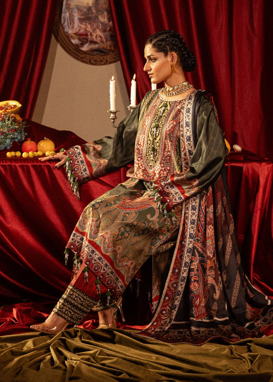 Roohi Silk Embroidered Unstitched 3pcs