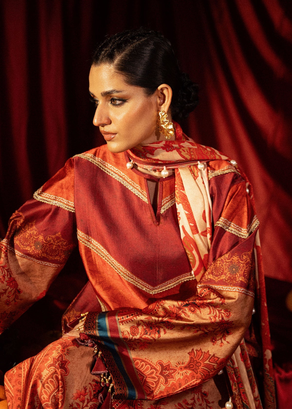 Roohi Silk Embroidered Unstitched 3pcs
