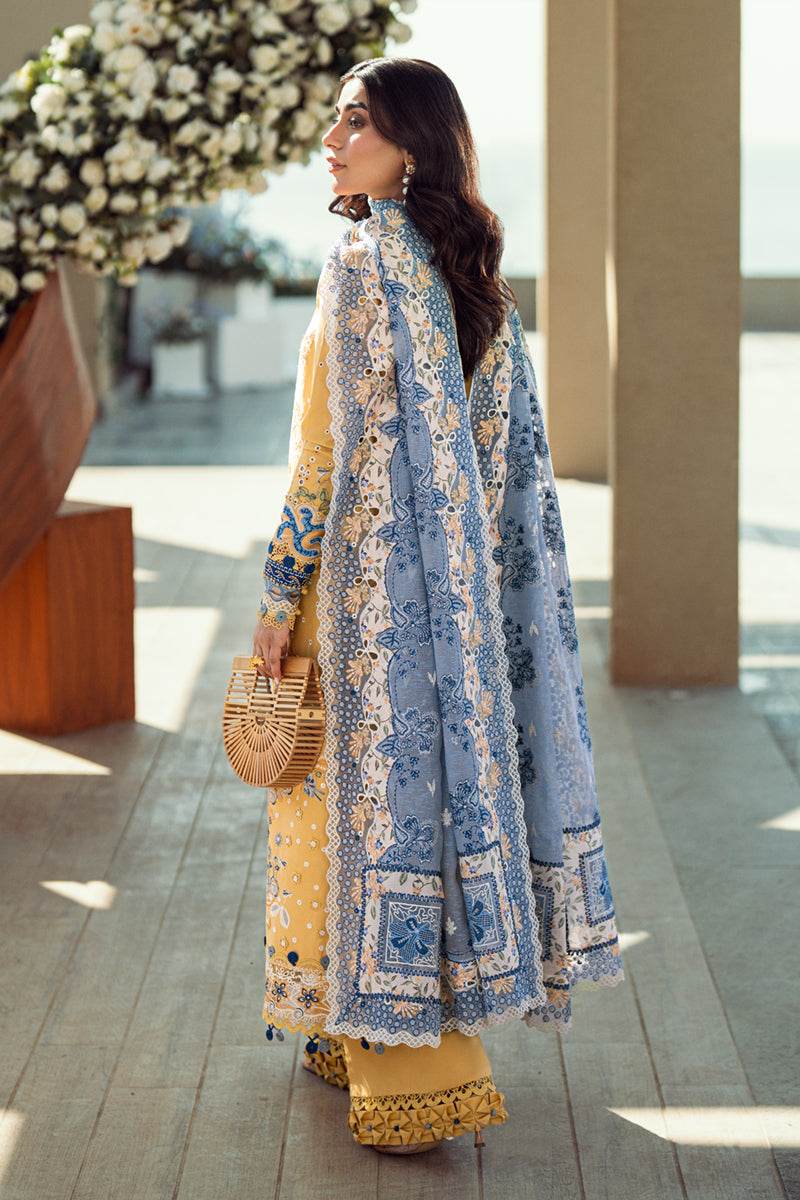 Qalamkar Sahil Embroidered Luxury Lawn 3pcs - Jotey