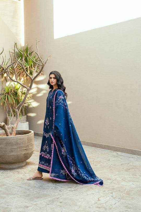 Florent Luxury Lawn Eid Edit's Embroidered Unstitched 3pcs - Jotey