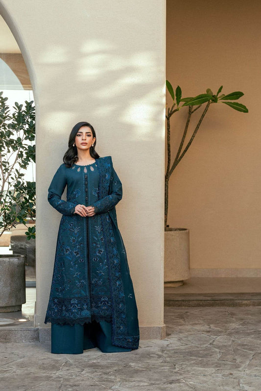 Florent Luxury Lawn Eid Edit's Embroidered Unstitched 3pcs - Jotey