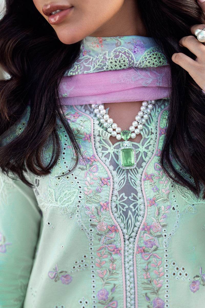 Qalamkar Sahil Embroidered Luxury Lawn 3pcs - Jotey