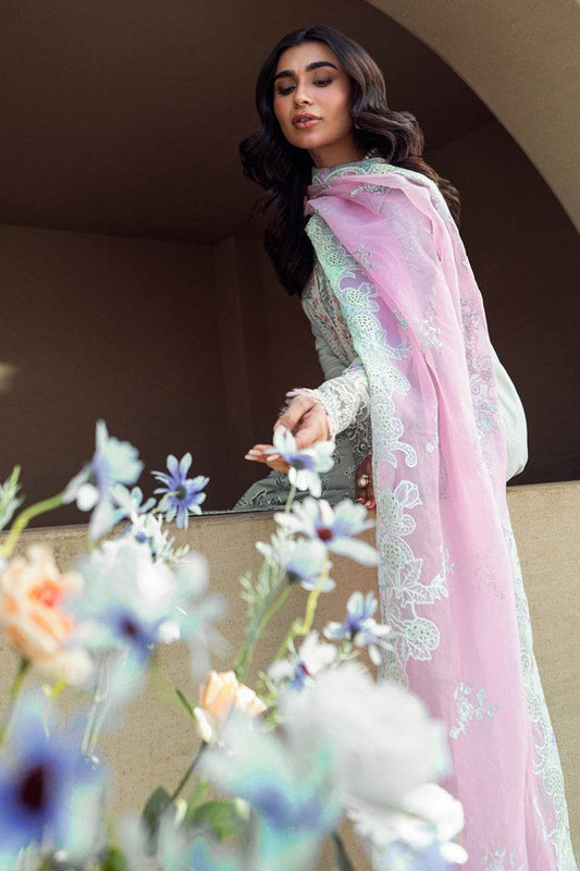 Qalamkar Sahil Embroidered Luxury Lawn 3pcs - Jotey