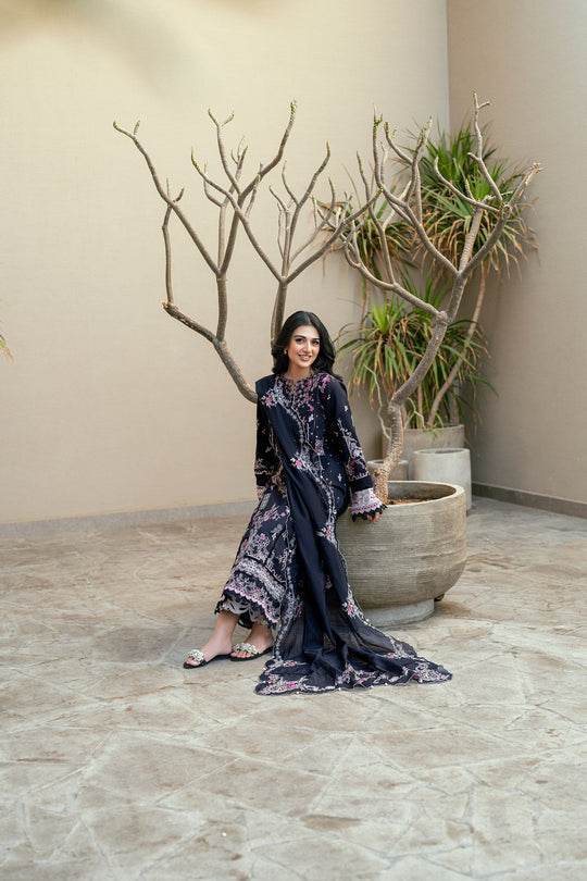 Florent Luxury Lawn Eid Edit's Embroidered Unstitched 3pcs - Jotey