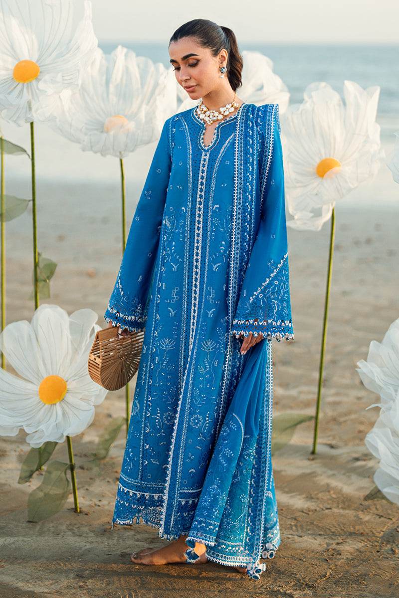 Qalamkar Sahil Embroidered Luxury Lawn 3pcs - Jotey