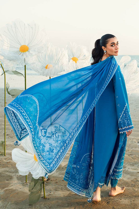 Qalamkar Sahil Embroidered Luxury Lawn 3pcs - Jotey