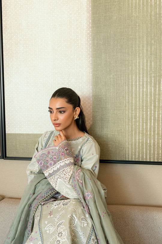 Florent Luxury Lawn Eid Edit's Embroidered Unstitched 3pcs - Jotey