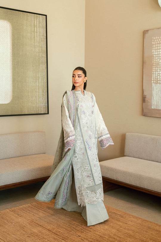 Florent Luxury Lawn Eid Edit's Embroidered Unstitched 3pcs - Jotey
