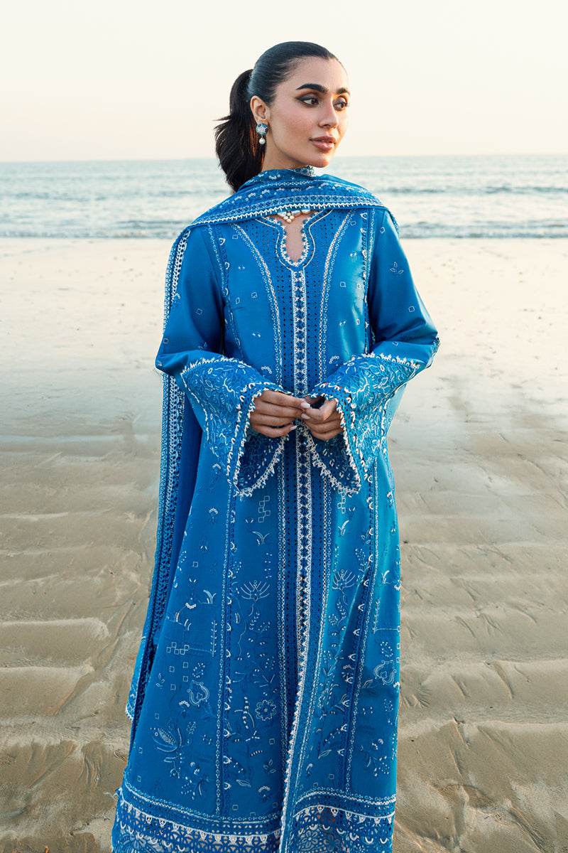 Qalamkar Sahil Embroidered Luxury Lawn 3pcs - Jotey