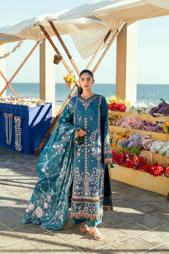 Florent Luxury Lawn Eid Edit's Embroidered Unstitched 3pcs - Jotey