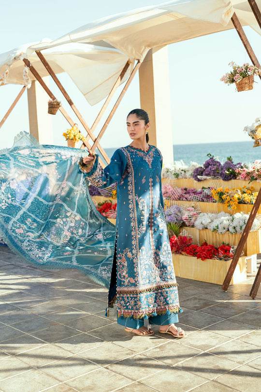 Florent Luxury Lawn Eid Edit's Embroidered Unstitched 3pcs - Jotey
