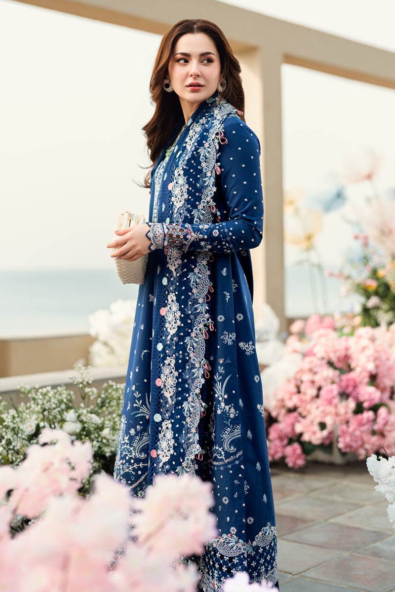 Qalamkar Sahil Embroidered Luxury Lawn 3pcs - Jotey