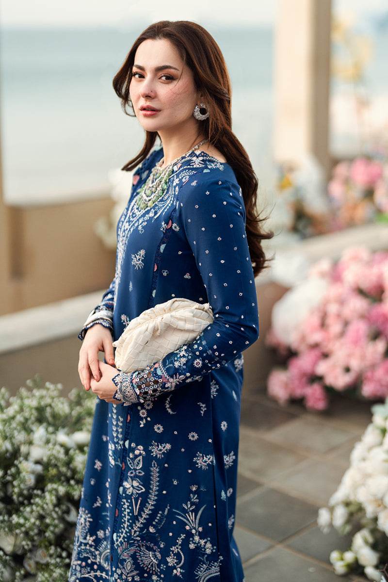 Qalamkar Sahil Embroidered Luxury Lawn 3pcs - Jotey