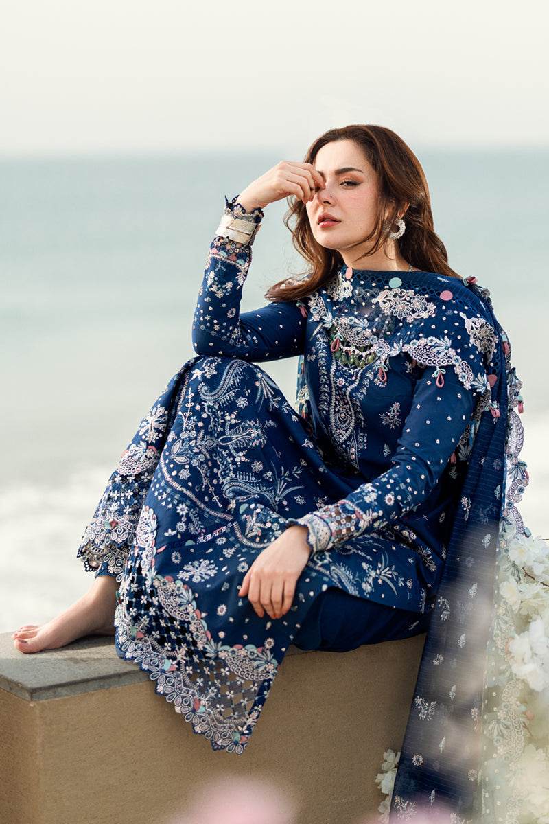 Qalamkar Sahil Embroidered Luxury Lawn 3pcs - Jotey