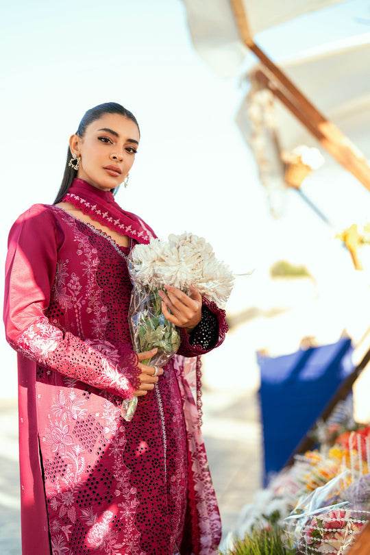 Florent Luxury Lawn Eid Edit's Embroidered Unstitched 3pcs - Jotey