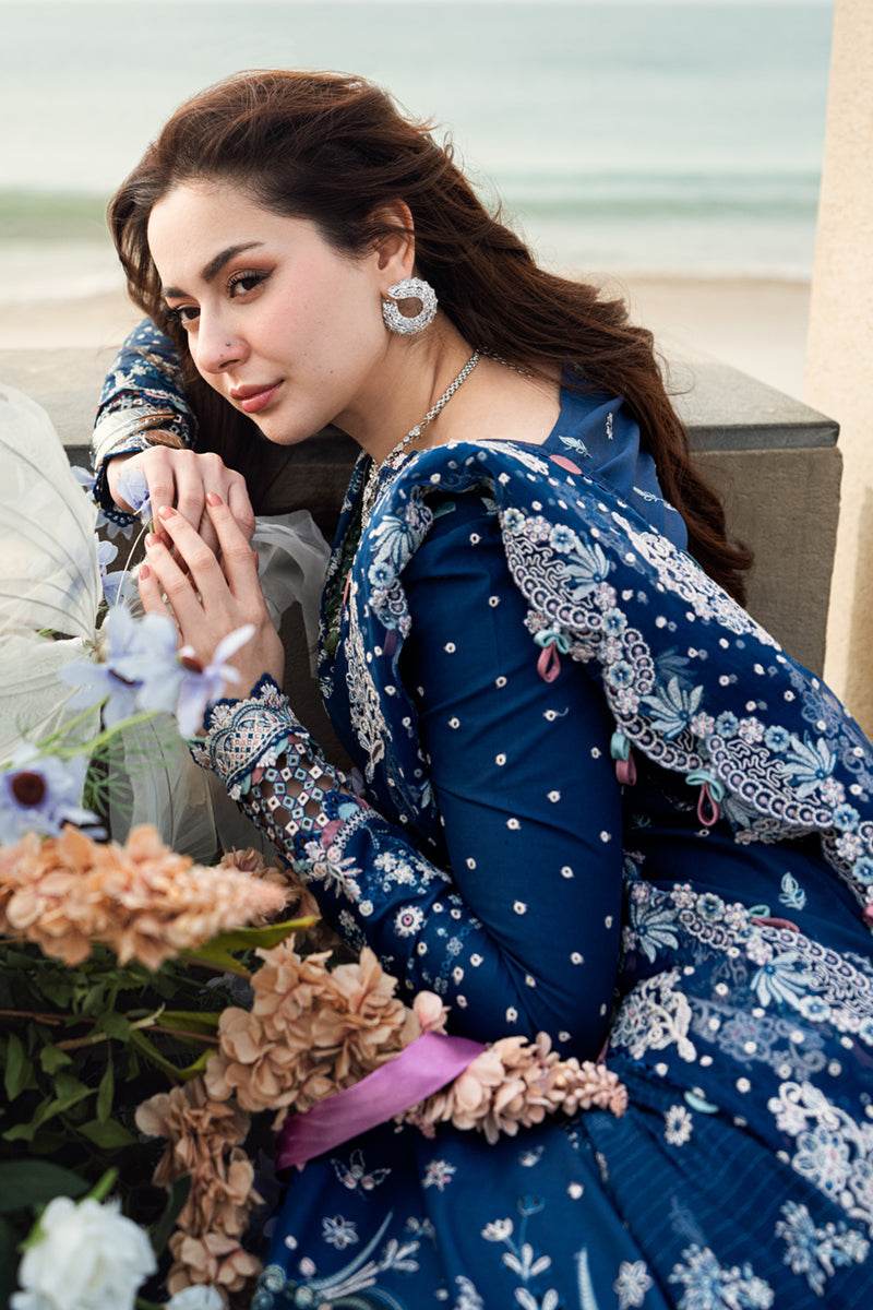 Qalamkar Sahil Embroidered Luxury Lawn 3pcs - Jotey
