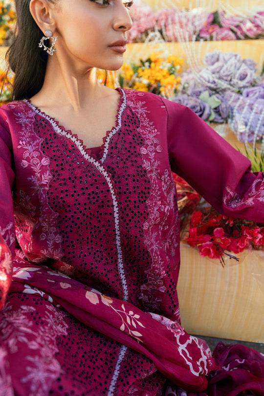 Florent Luxury Lawn Eid Edit's Embroidered Unstitched 3pcs - Jotey