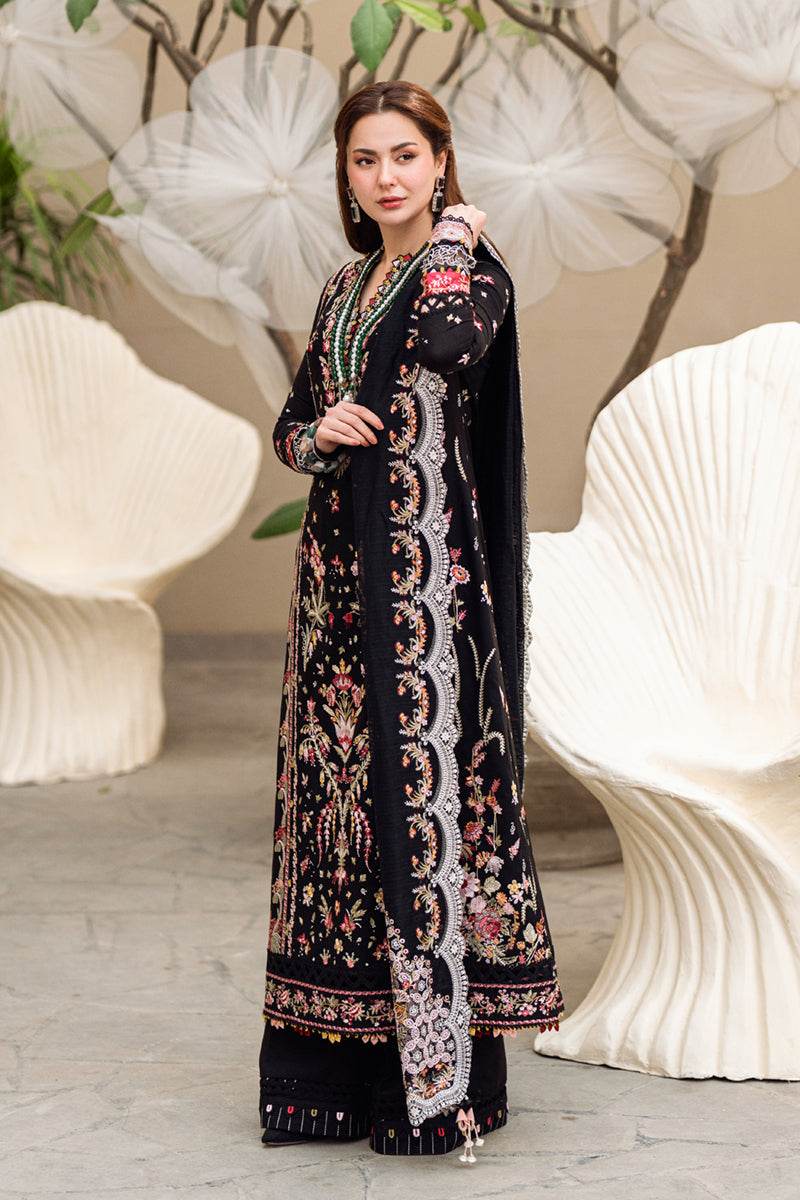 Qalamkar Sahil Embroidered Luxury Lawn 3pcs - Jotey