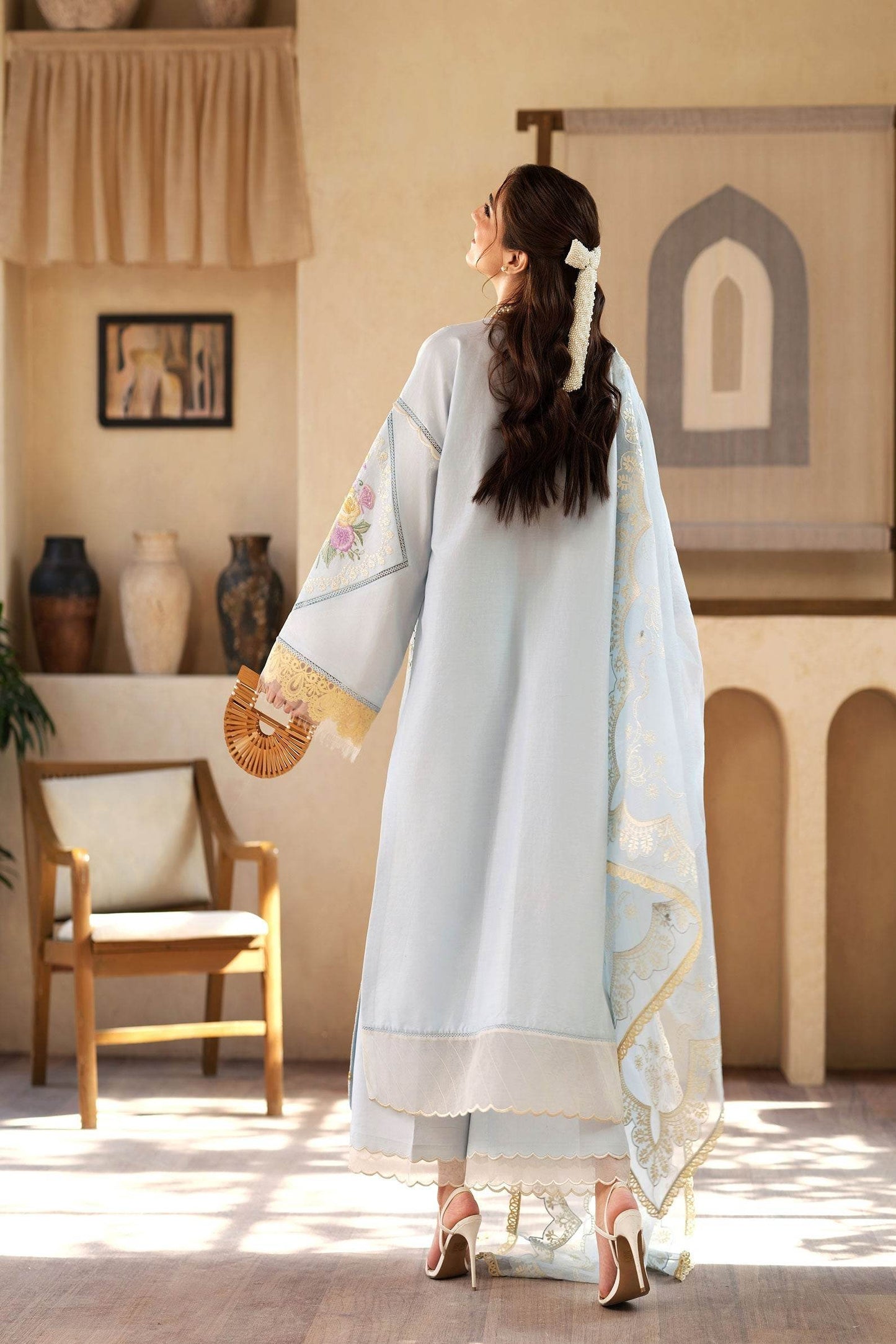 Maryam Hussain Luxury Lawn'25 Embroidered Unstitched 3pcs - Jotey