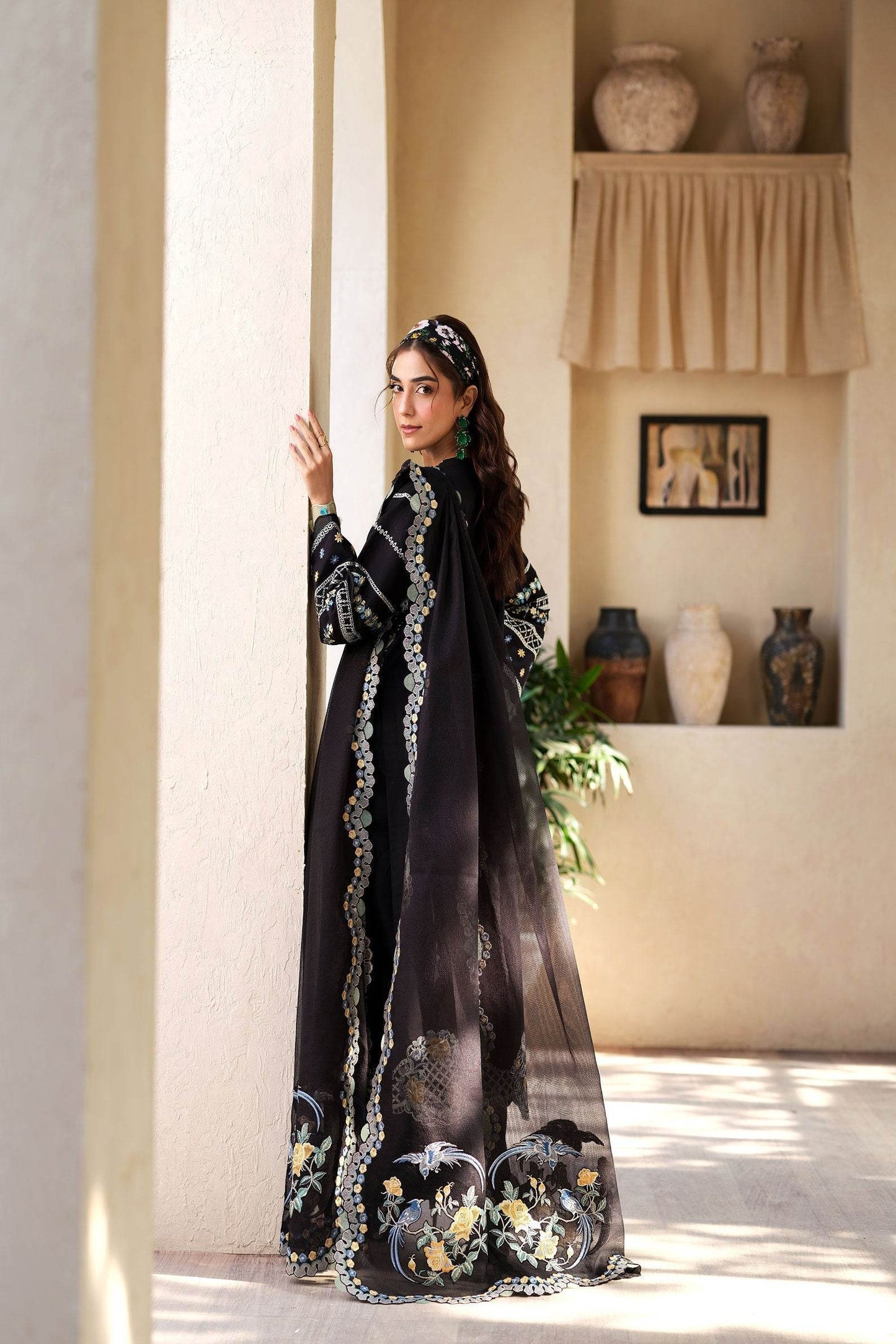 Maryam Hussain Luxury Lawn'25 Embroidered Unstitched 3pcs - Jotey
