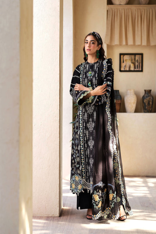 Maryam Hussain Luxury Lawn'25 Embroidered Unstitched 3pcs