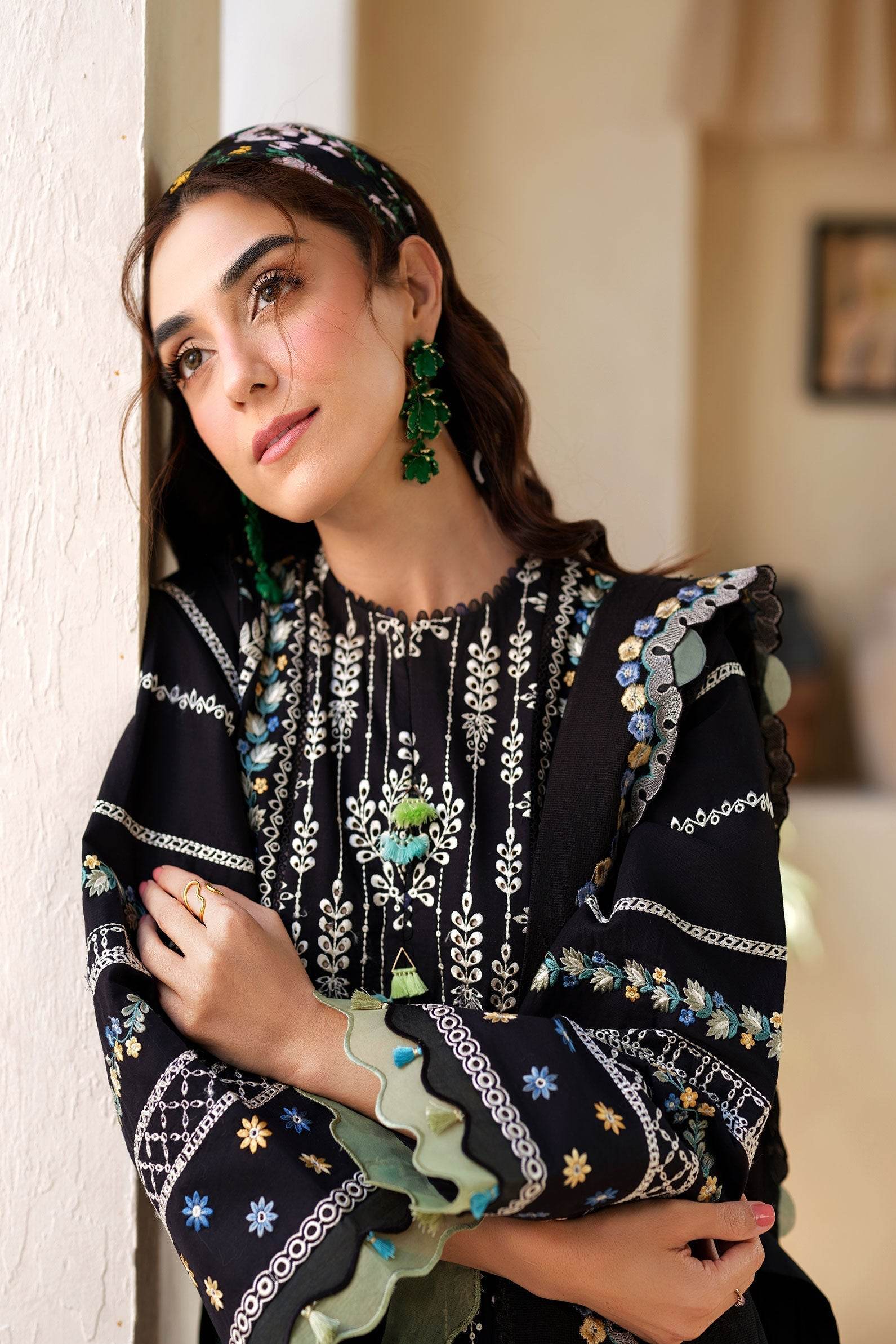 Maryam Hussain Luxury Lawn'25 Embroidered Unstitched 3pcs - Jotey