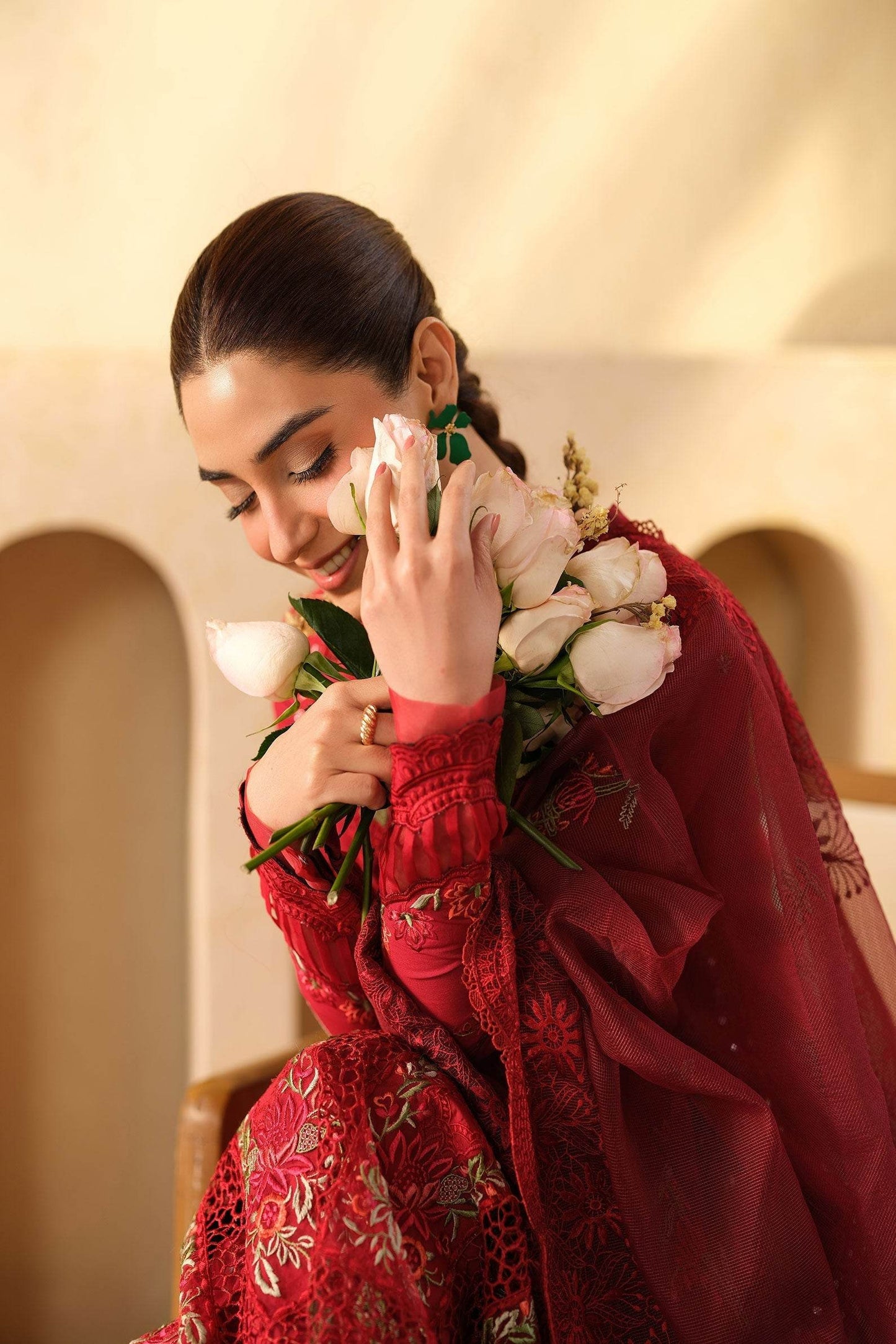 Maryam Hussain Luxury Lawn'25 Embroidered Unstitched 3pcs - Jotey