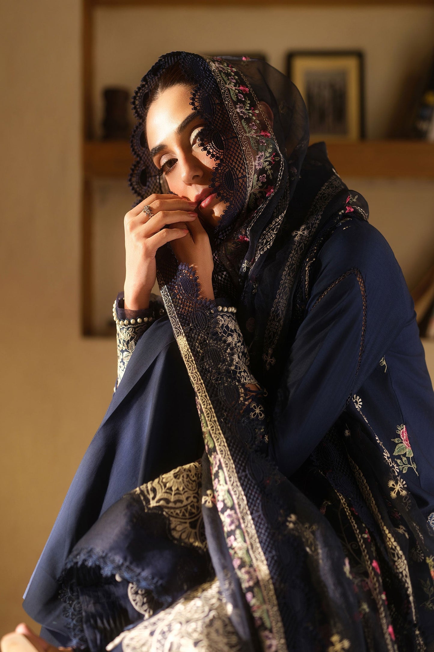 Maryam Hussain Luxury Lawn'25 Embroidered Unstitched 3pcs