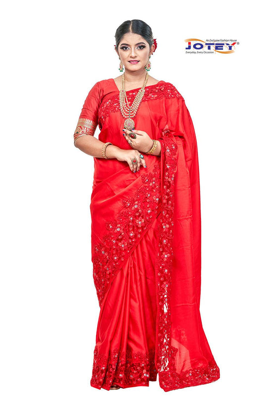 Designer Shimer Silk Saree - Jotey