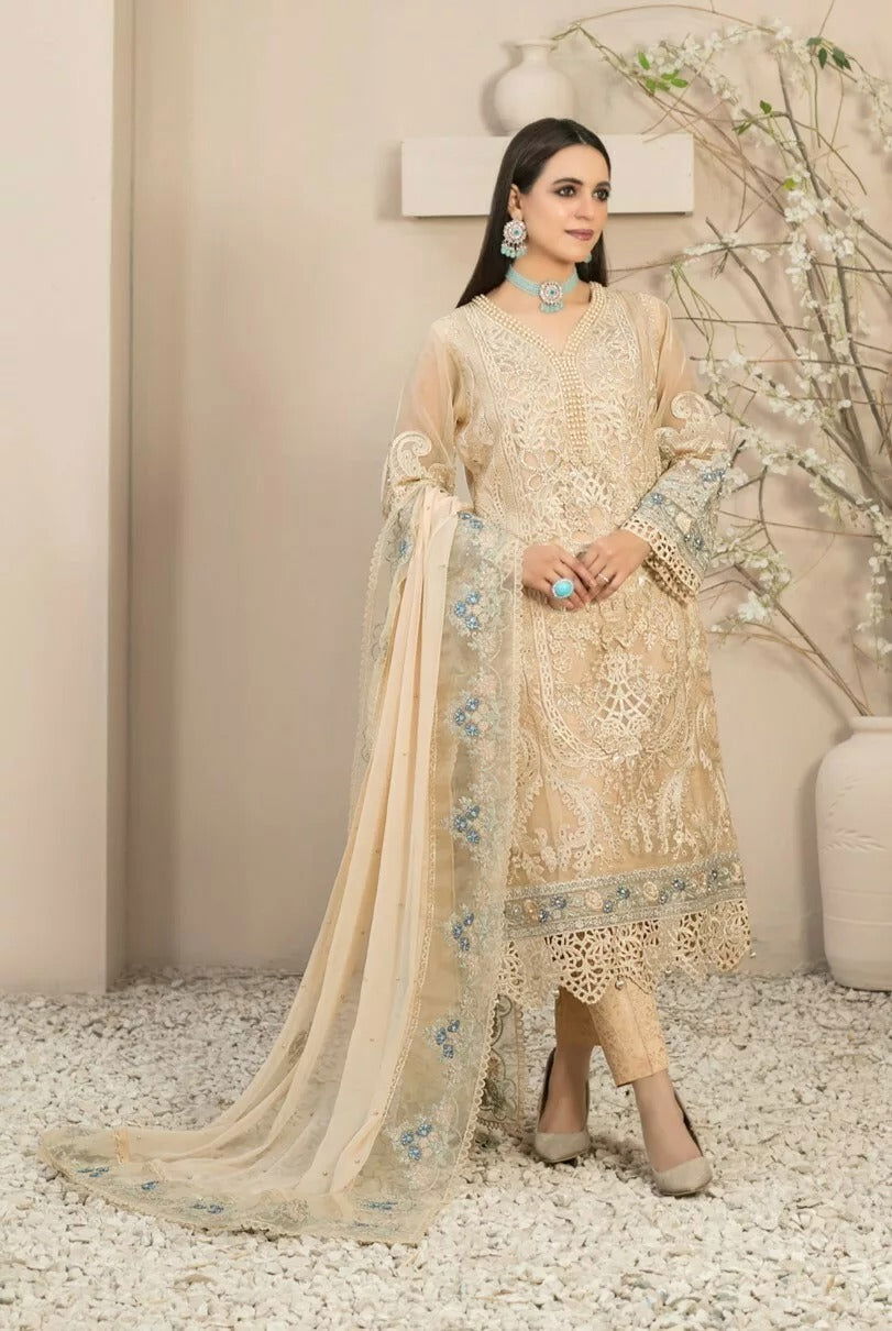 Dilaab By Tawakkal Embroidered Semi Stitched 3pcs - Jotey