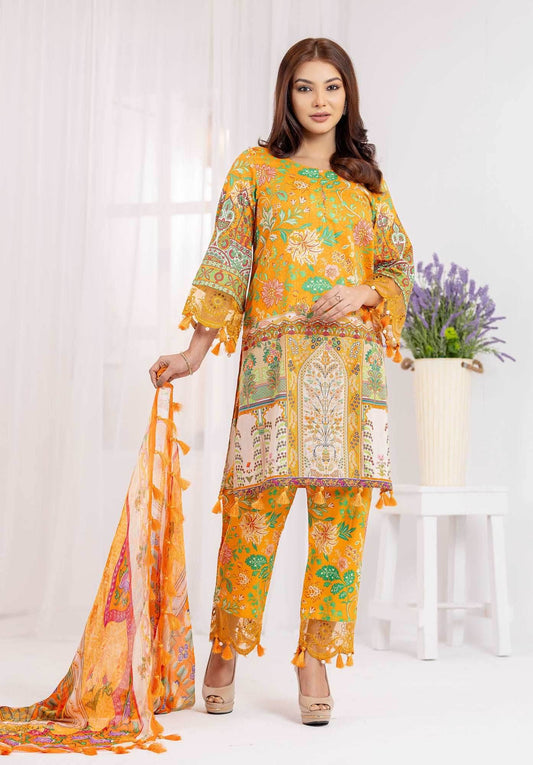 Lamhey Unstitched Lawn 3pcs - Nilima