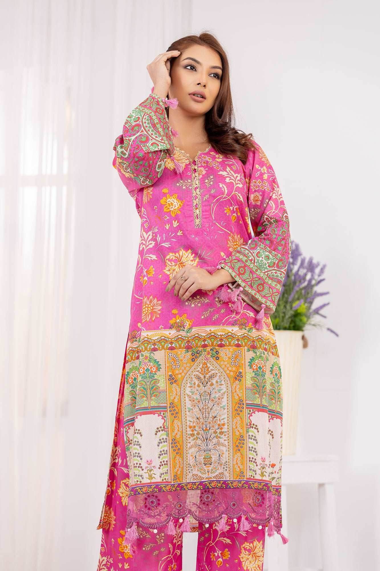 Lamhey Unstitched Lawn 3pcs - Nilima