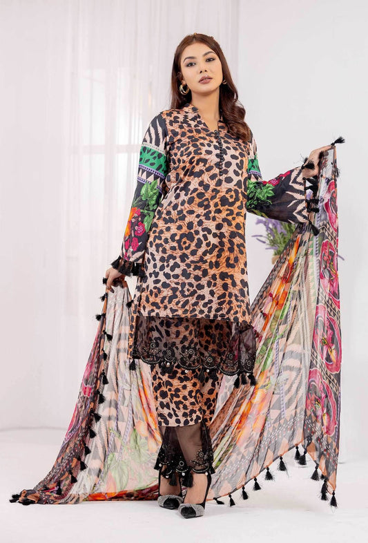 Lamhey Unstitched Lawn 3pcs - Nilima