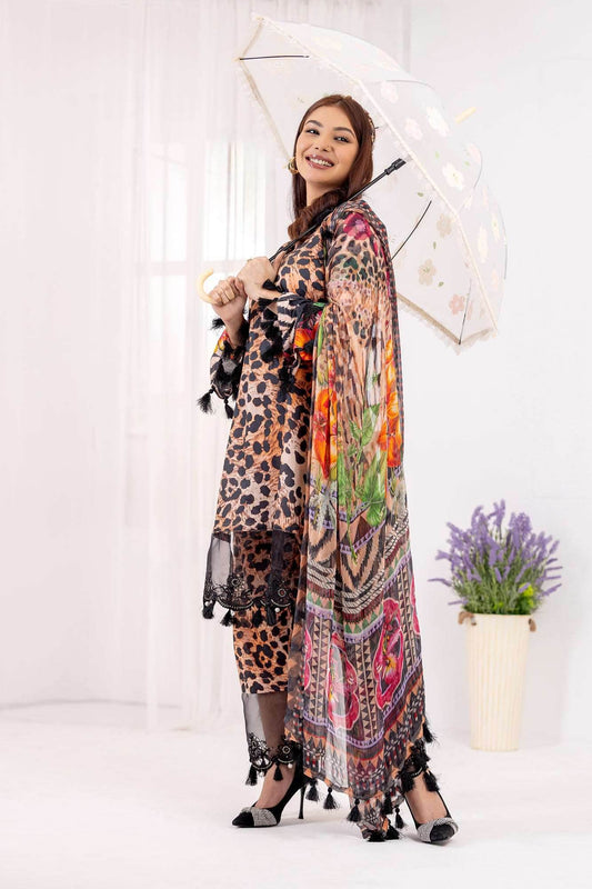 Lamhey Unstitched Lawn 3pcs - Nilima