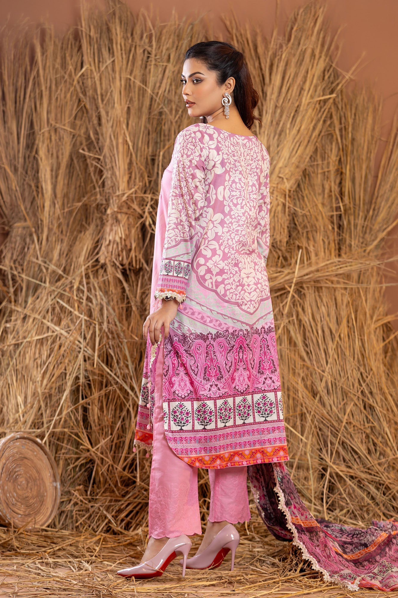 Rangpasand Heavy EMB Sequins Work Neck Unstitched Lawn 3pcs