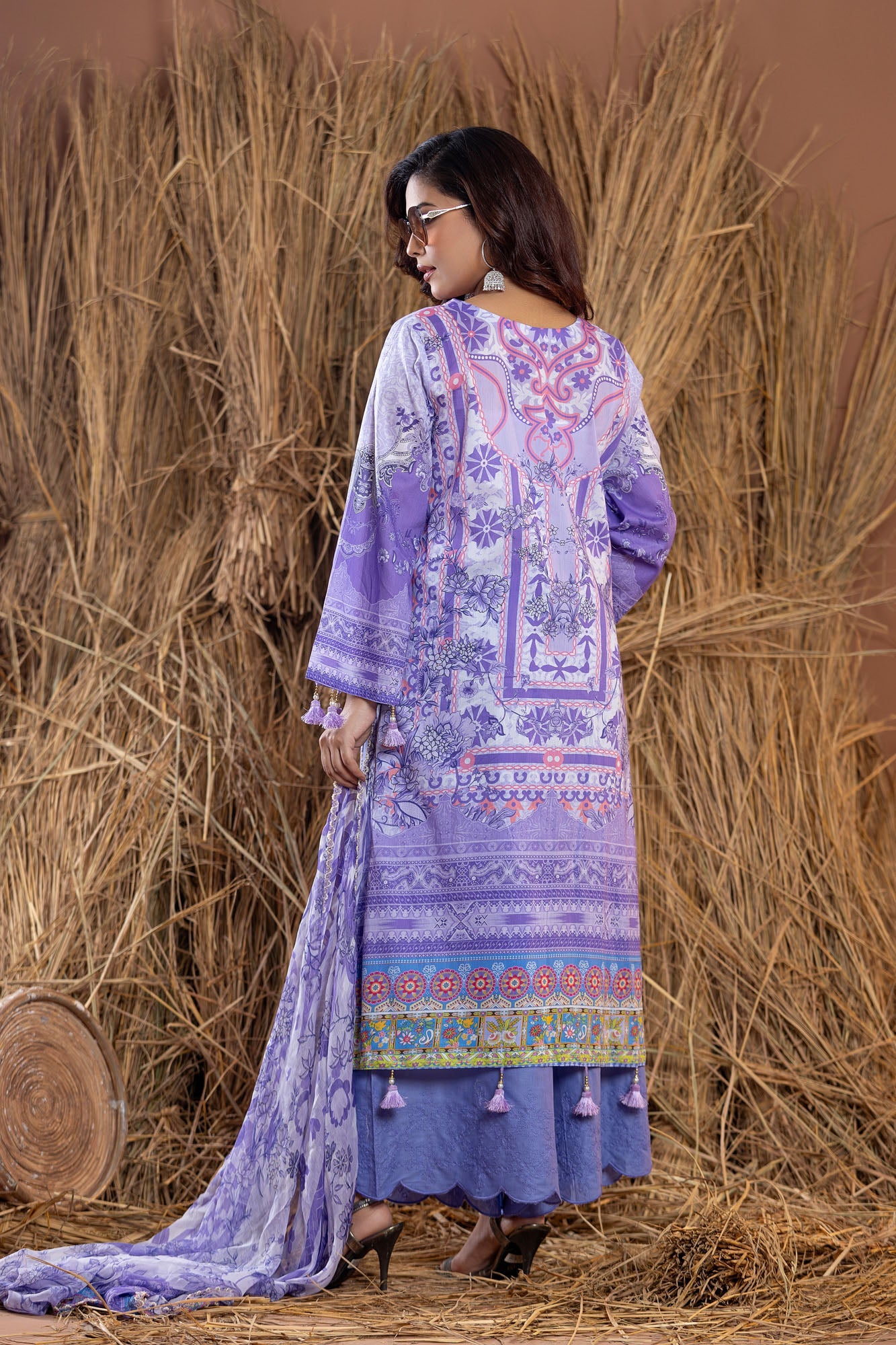 Rangpasand Heavy EMB Sequins Work Neck Unstitched Lawn 3pcs