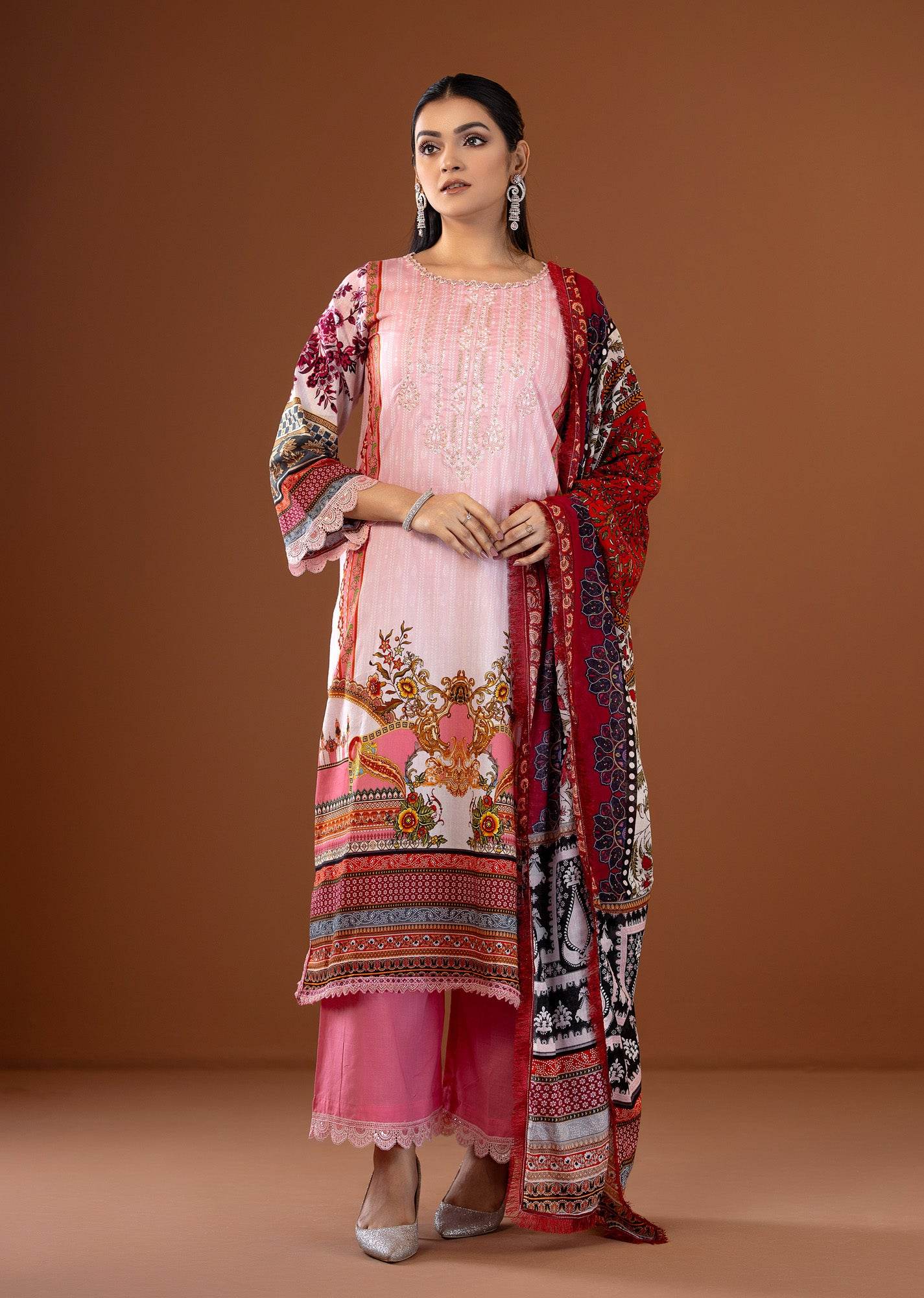 Gulbano Unstitched Lawn 3pcs - Nilima