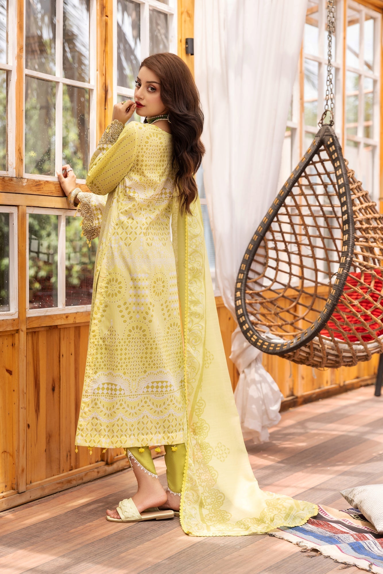 Eid Festive Lawn VOL-01 Heavy EMB. Unstitched 3pcs - Jotey