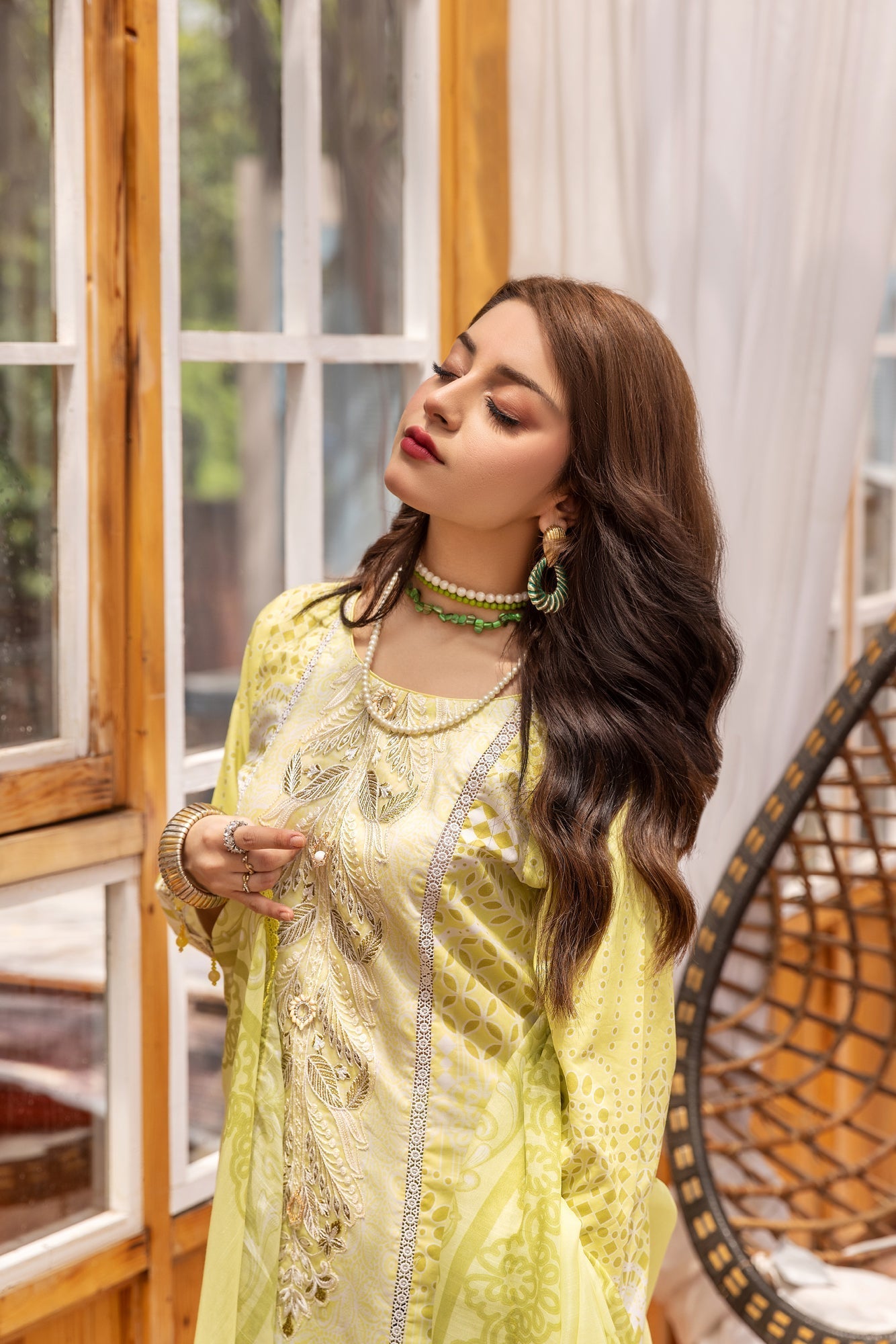 Eid Festive Lawn VOL-01 Heavy EMB. Unstitched 3pcs - Jotey