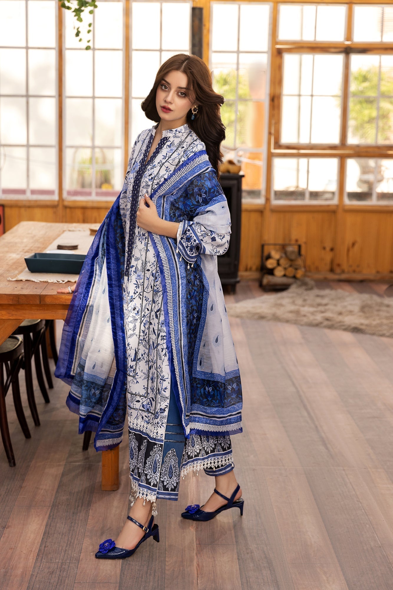 Eid Festive Lawn VOL-01 Heavy EMB. Unstitched 3pcs - Jotey