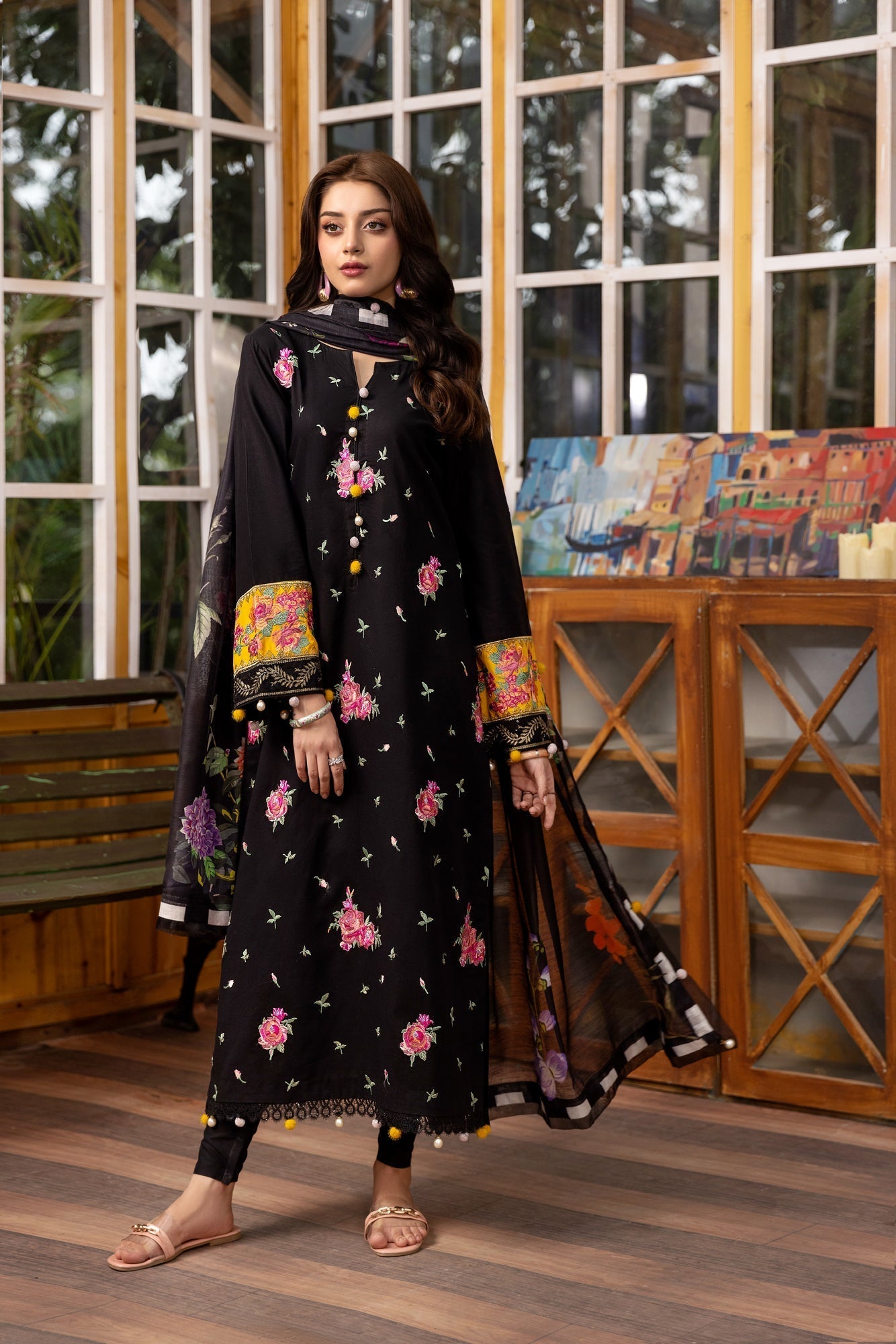 Eid Festive Lawn VOL-01 Heavy EMB. Unstitched 3pcs - Jotey