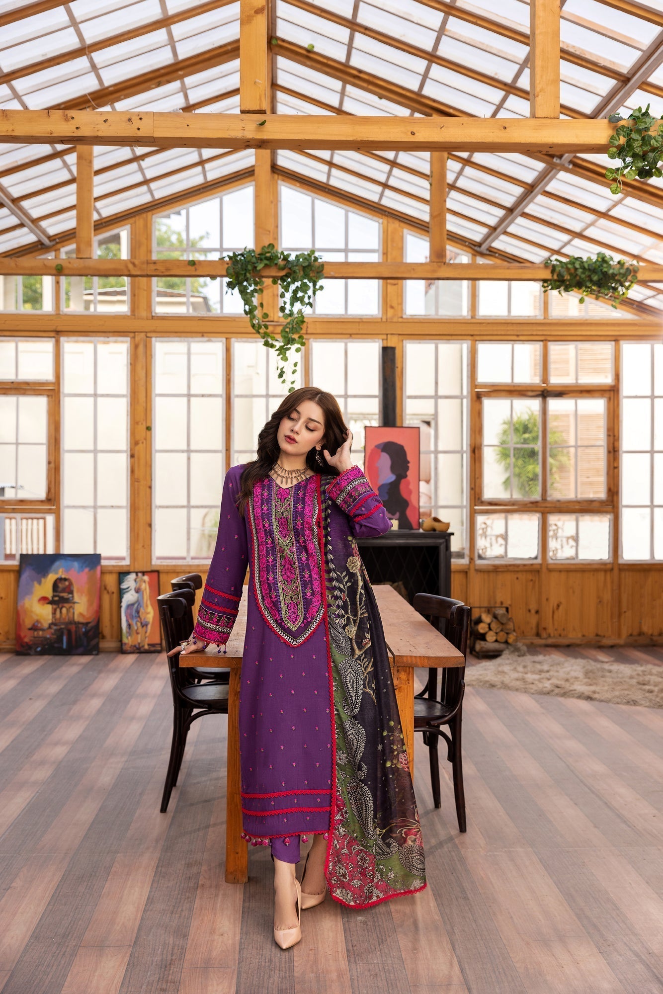 Eid Festive Lawn VOL-01 Heavy EMB. Unstitched 3pcs - Jotey