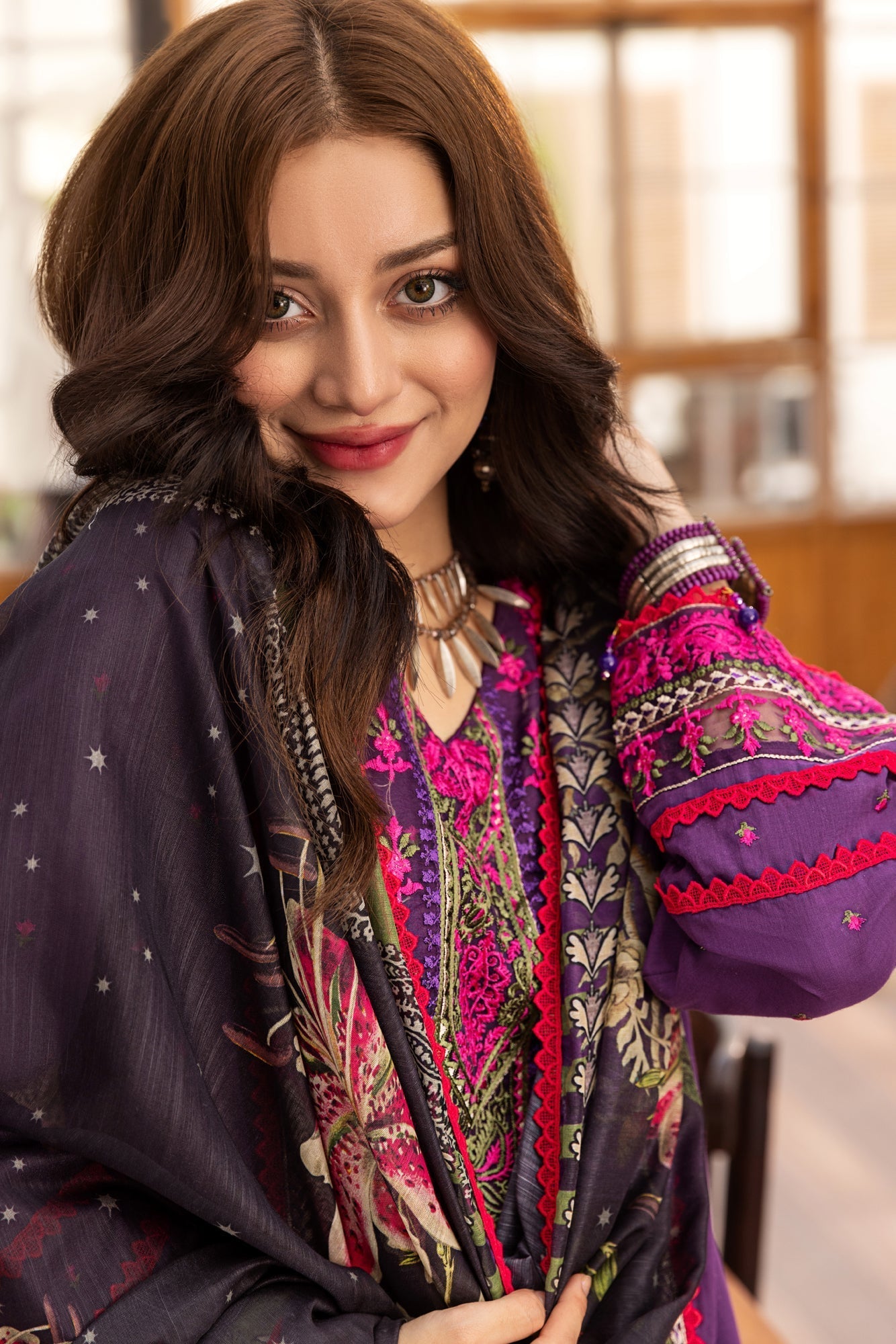 Eid Festive Lawn VOL-01 Heavy EMB. Unstitched 3pcs - Jotey
