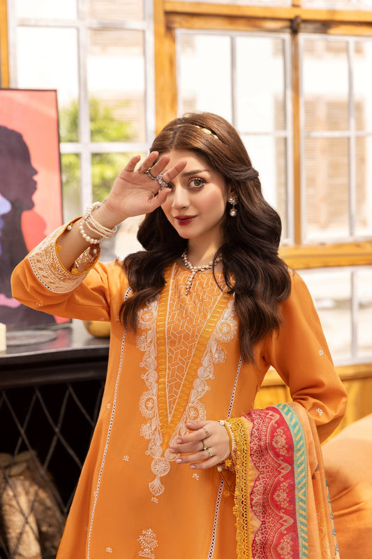 Eid Festive Lawn VOL-01 Heavy EMB. Unstitched 3pcs - Jotey