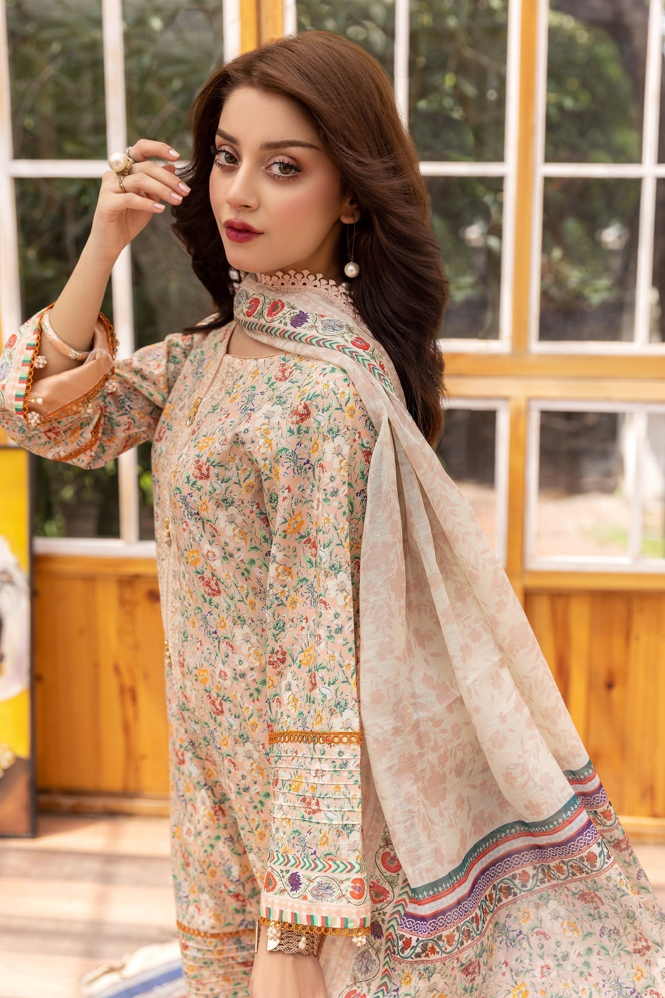 Eid Festive Lawn VOL-01 Heavy EMB. Unstitched 3pcs - Jotey
