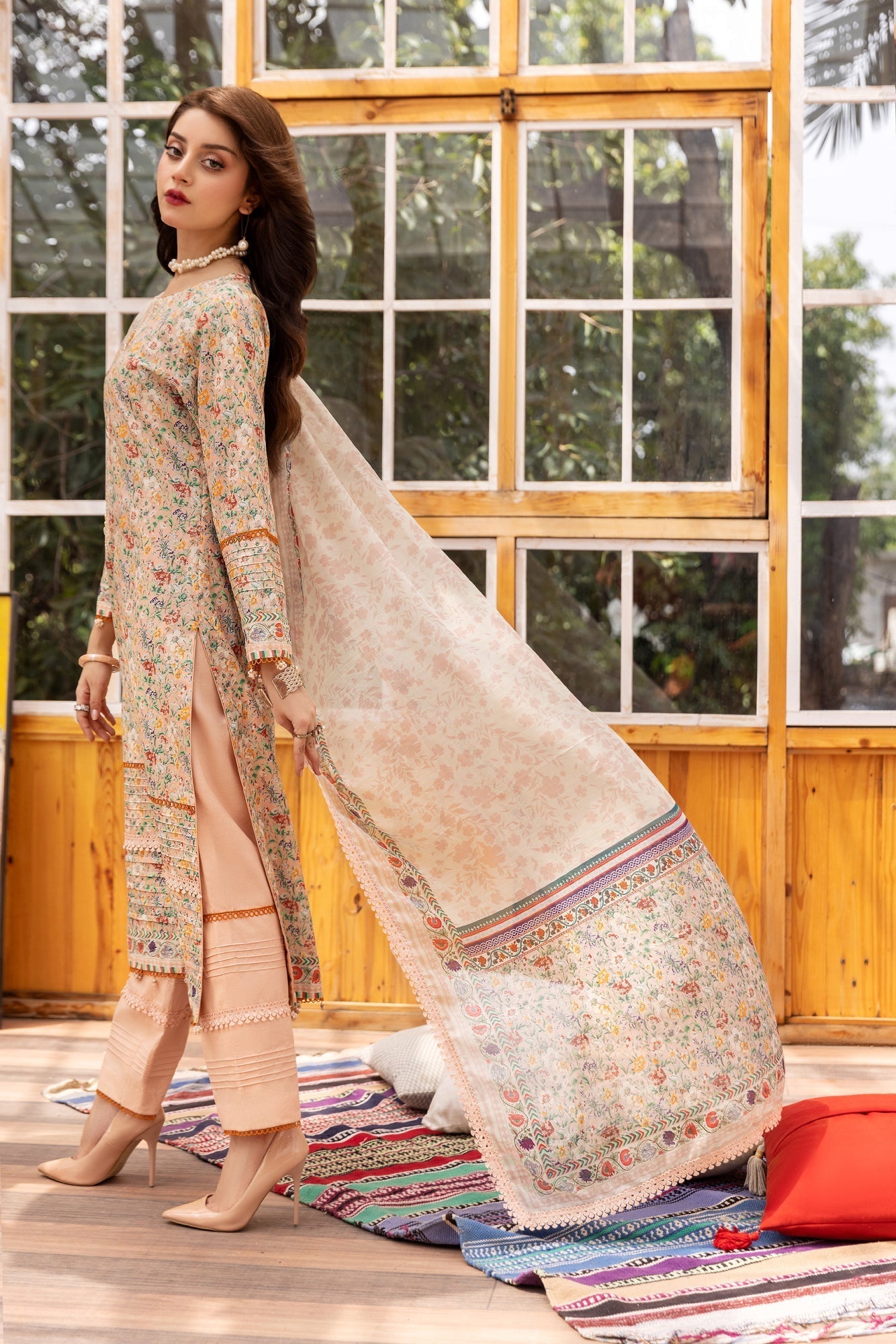 Eid Festive Lawn VOL-01 Heavy EMB. Unstitched 3pcs - Jotey