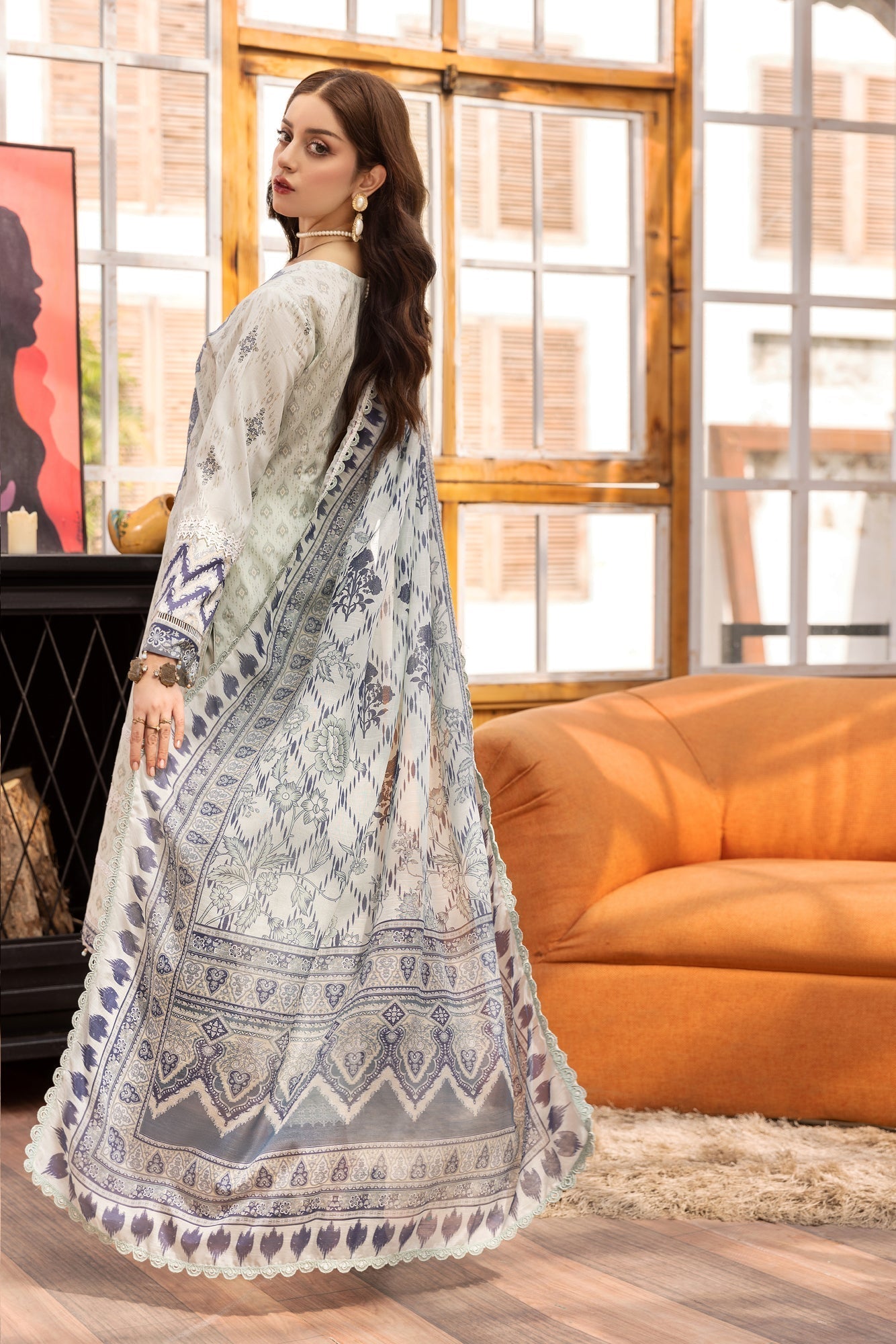 Eid Festive Lawn VOL-01 Heavy EMB. Unstitched 3pcs - Jotey