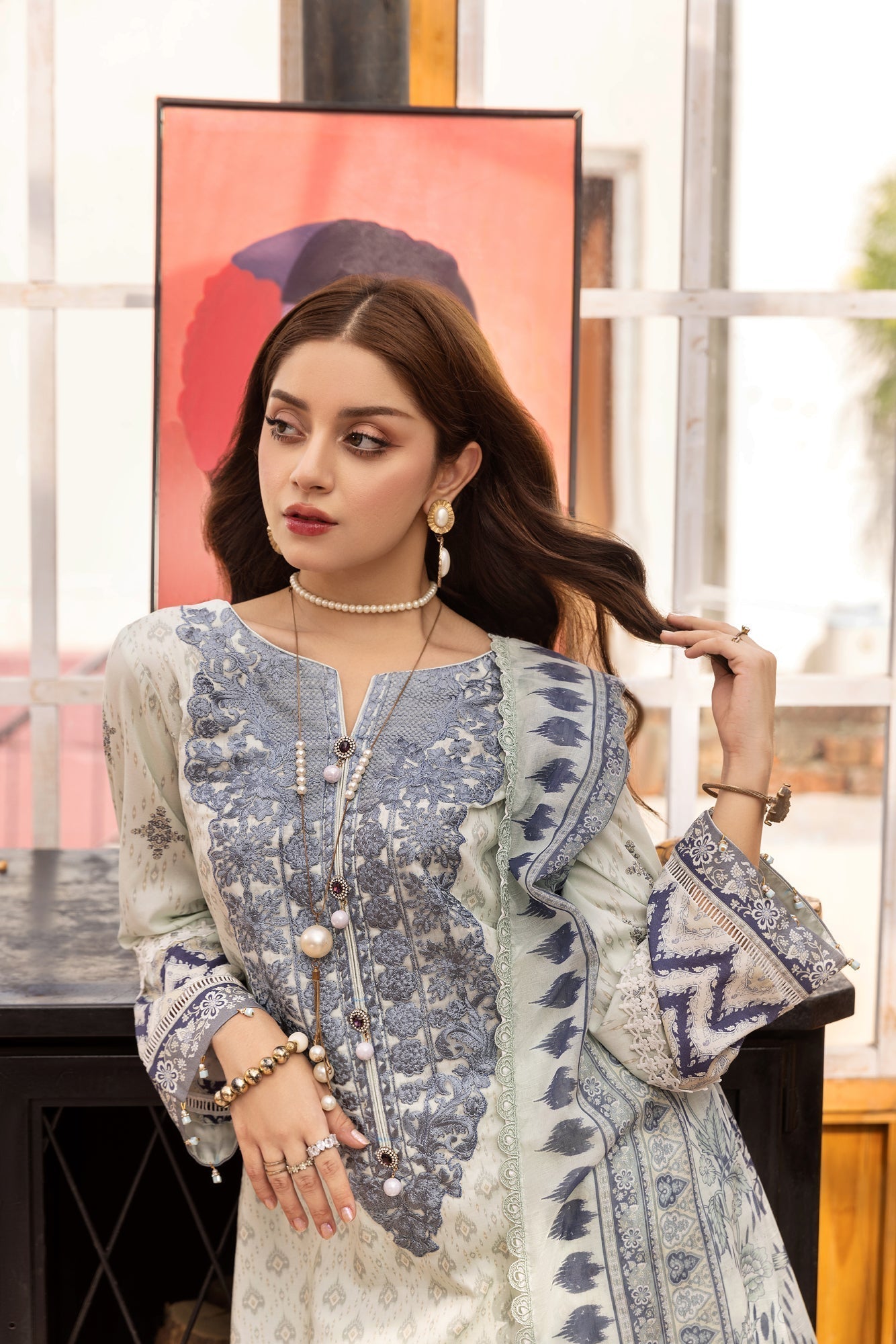 Eid Festive Lawn VOL-01 Heavy EMB. Unstitched 3pcs - Jotey